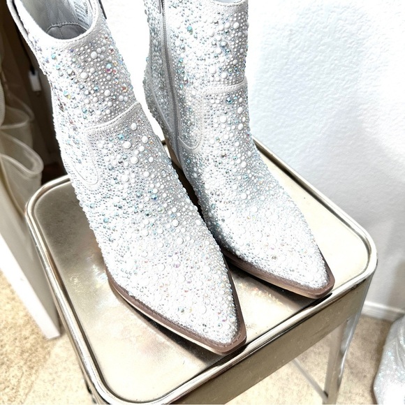 Very G Western Kady Pearl Bling Rhinestone Booties Cowboy Boots - Size 9.5 - Picture 7 of 14